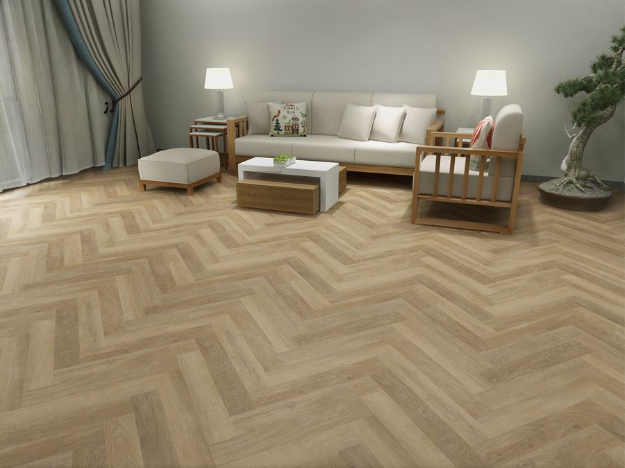 Klick-Vinylboden "2074H Prenzlau Eiche Herringbone / Fischgrät" integr. Trittschalldämmung