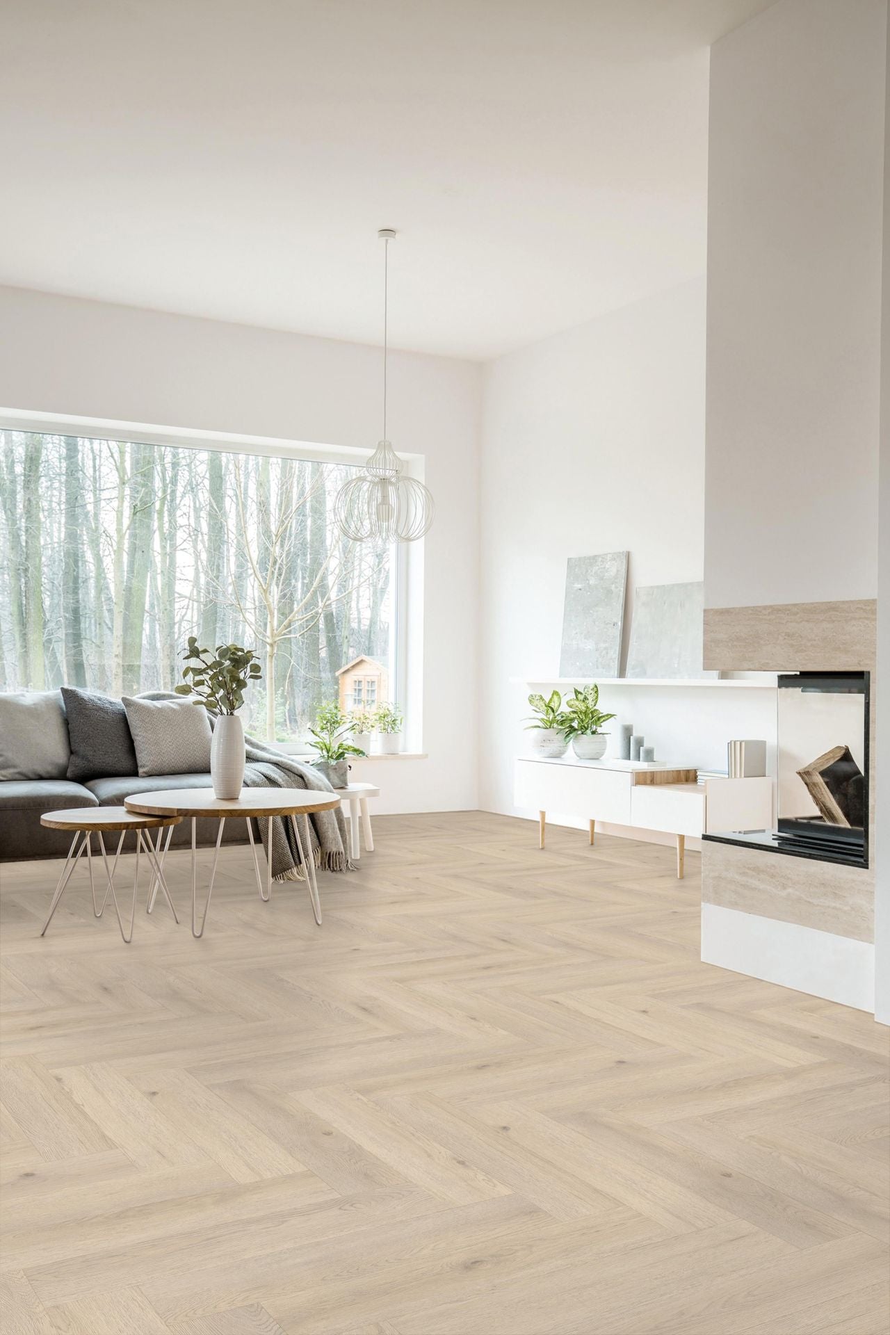 Klick-Vinylboden "2490H Weitenhagen Eiche Herringbone / Fischgrät" integr. Trittschalldämmung