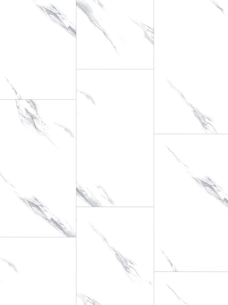 Klick-Vinylboden "2157 Alsberg Marmor" HOCHGLANZ-Fliese XL integr. Trittschalldämmung