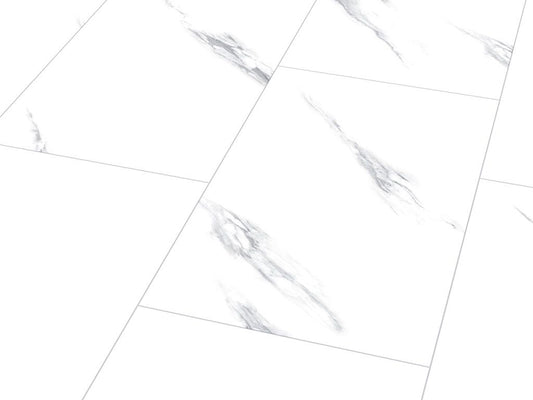 Klick-Vinylboden "2157 Alsberg Marmor" HOCHGLANZ-Fliese XL integr. Trittschalldämmung