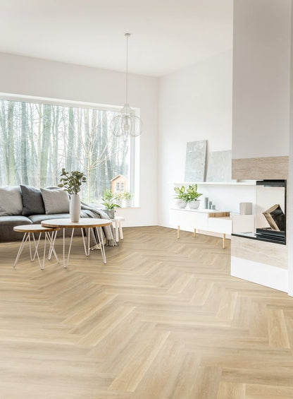 Klick-Vinylboden "2074H Prenzlau Eiche Herringbone / Fischgrät" integr. Trittschalldämmung