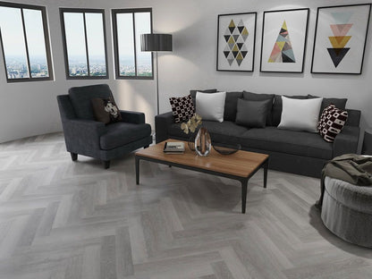 Klick-Vinylboden "2075H Fläming Eiche Herringbone / Fischgrät" integr. Trittschalldämmung