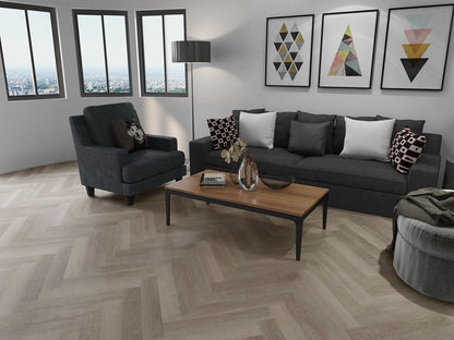 Klick-Vinylboden "2073H Lausitz Eiche Herringbone / Fischgrät" integr. Trittschalldämmung
