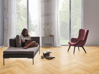 Klick-Vinylboden "2078H Burbach Eiche Herringbone / Fischgrät" integr. Trittschalldämmung