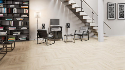 Klick-Vinylboden "2490H Weitenhagen Eiche Herringbone / Fischgrät" integr. Trittschalldämmung